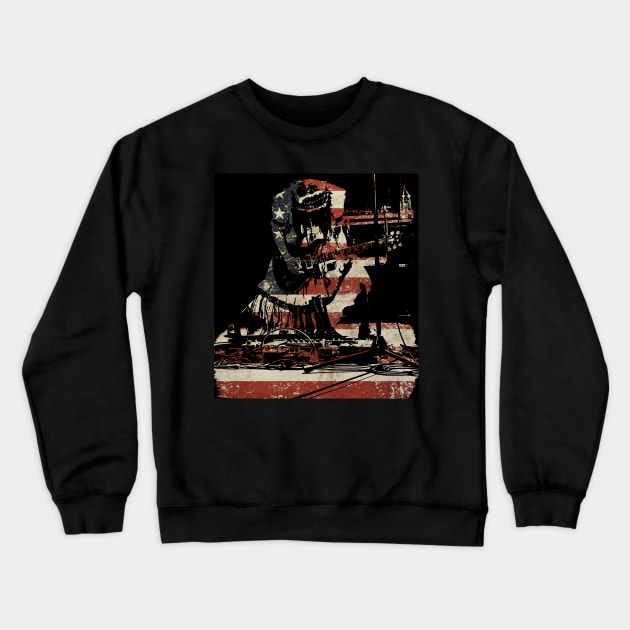 Mincho Rocks the USA - no border Crewneck Sweatshirt by Daz Art & Designs